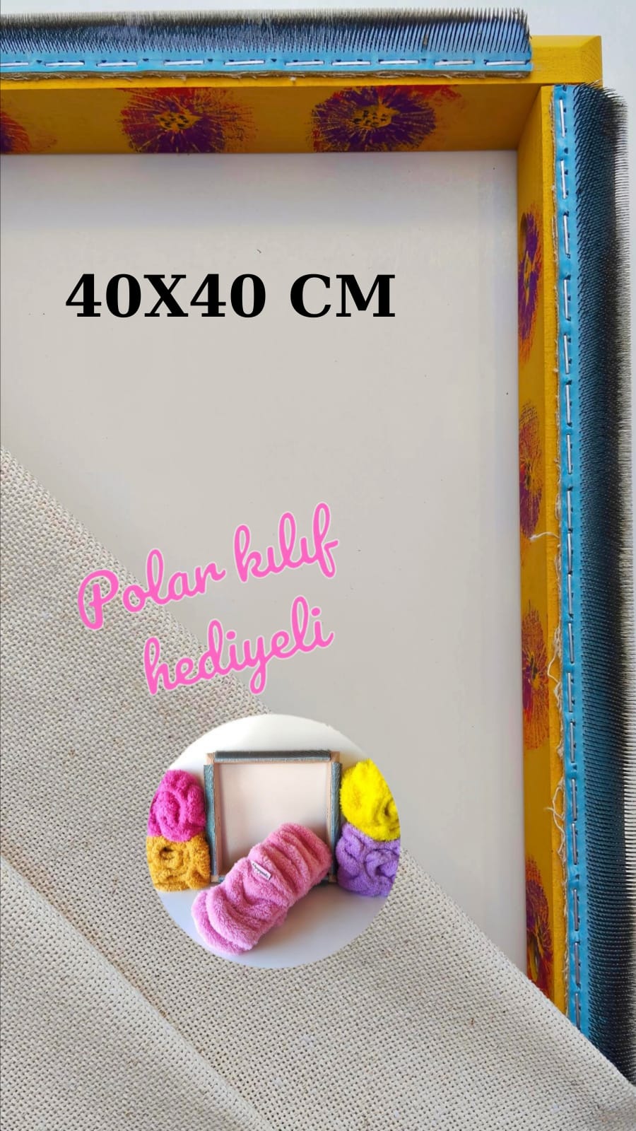 Sarı Çiçekli Sihirli Punch (İğneli/Telli) Kasnak (KILIF HEDİYELİ !!)