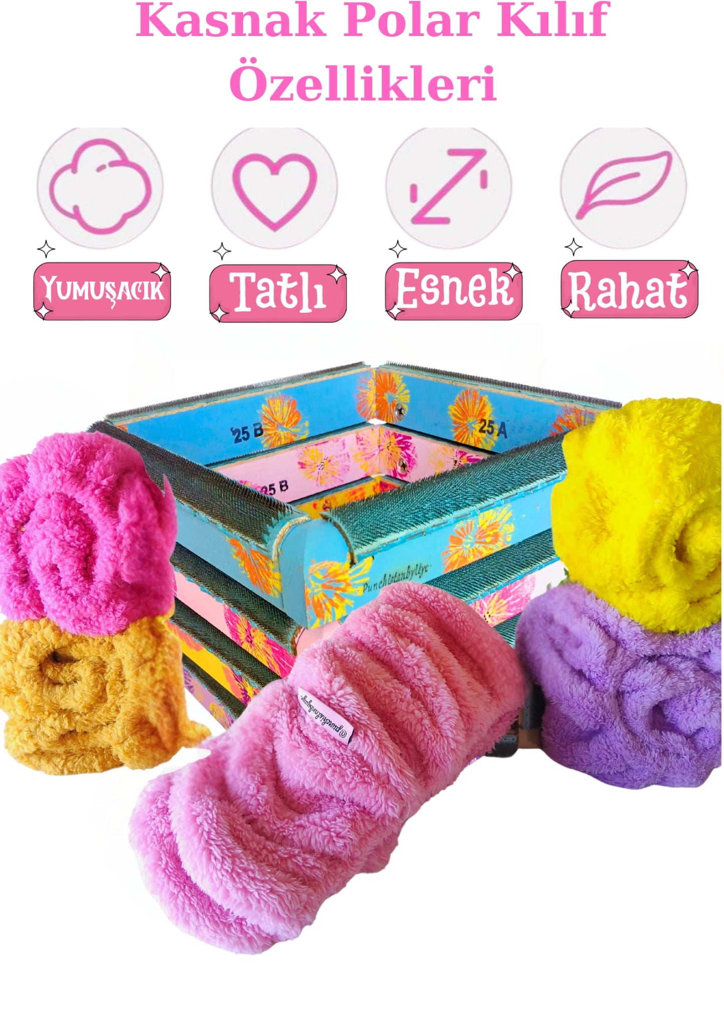 Pembe Çiçekli Sihirli Punch (İğneli/Telli) Kasnak (KILIF HEDİYELİ !!)