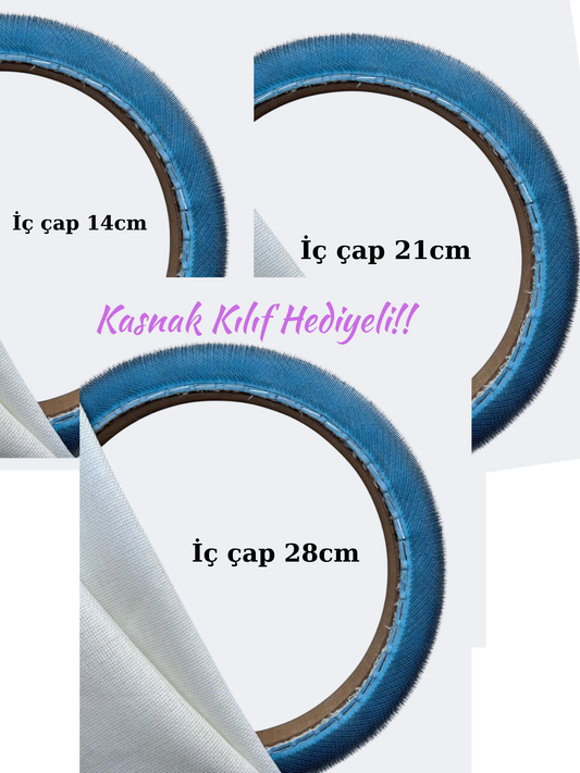 Üçlü Set (14-21-28cm)Yuvarlak Sihirli (iğneli/ Telli) Punch Nakış Kasnağı(Kasnak Kılıf Hediyeli!!)