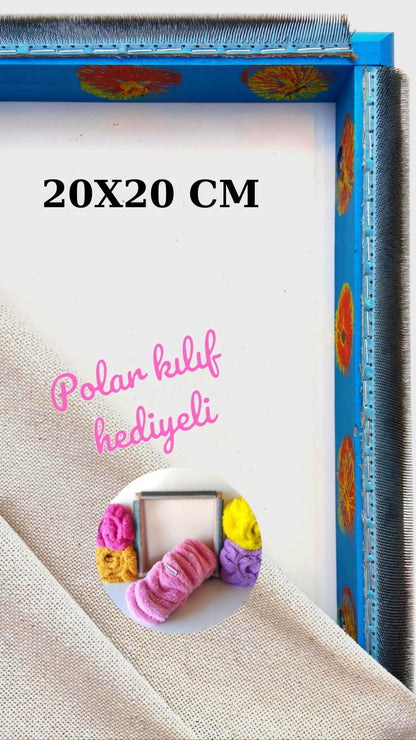 Mavi Çiçekli Sihirli Punch (İğneli/Telli) Kasnak (KILIF HEDİYELİ !!)