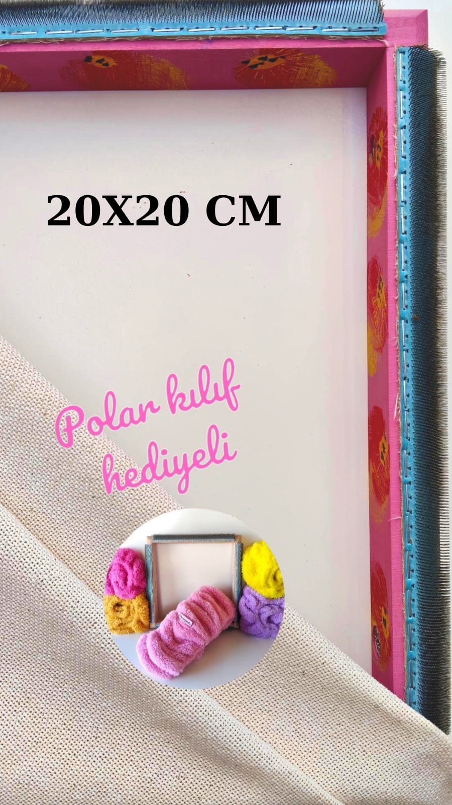 Pembe Çiçekli Sihirli Punch (İğneli/Telli) Kasnak (KILIF HEDİYELİ !!)