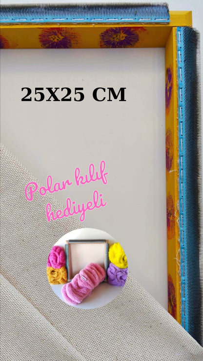 Sarı Çiçekli Sihirli Punch (İğneli/Telli) Kasnak (KILIF HEDİYELİ !!)