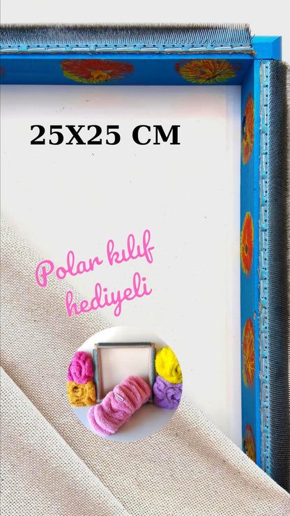 Mavi Çiçekli Sihirli Punch (İğneli/Telli) Kasnak (KILIF HEDİYELİ !!)