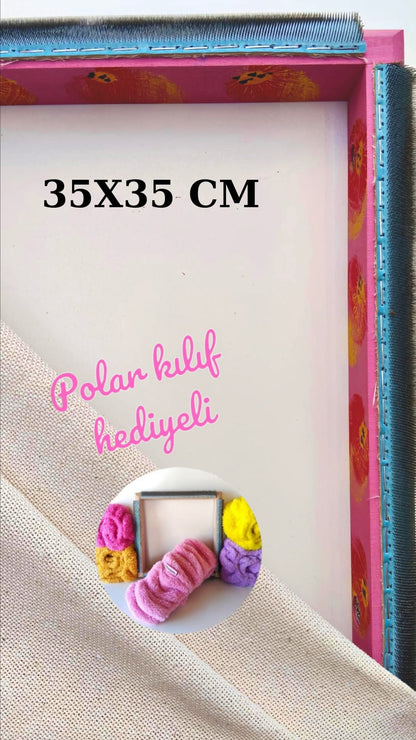 Pembe Çiçekli Sihirli Punch (İğneli/Telli) Kasnak (KILIF HEDİYELİ !!)