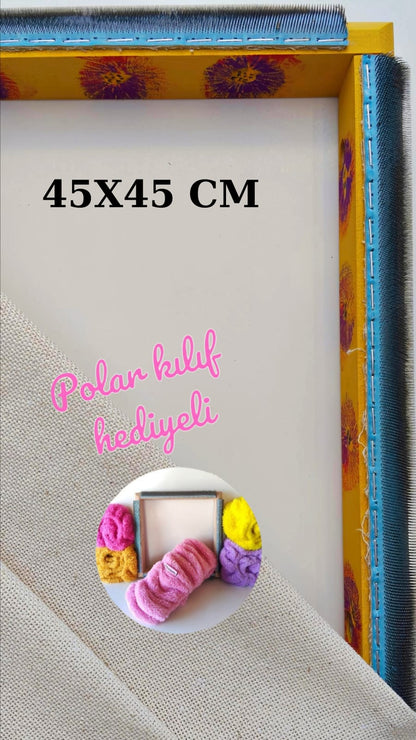 Sarı Çiçekli Sihirli Punch (İğneli/Telli) Kasnak (KILIF HEDİYELİ !!)