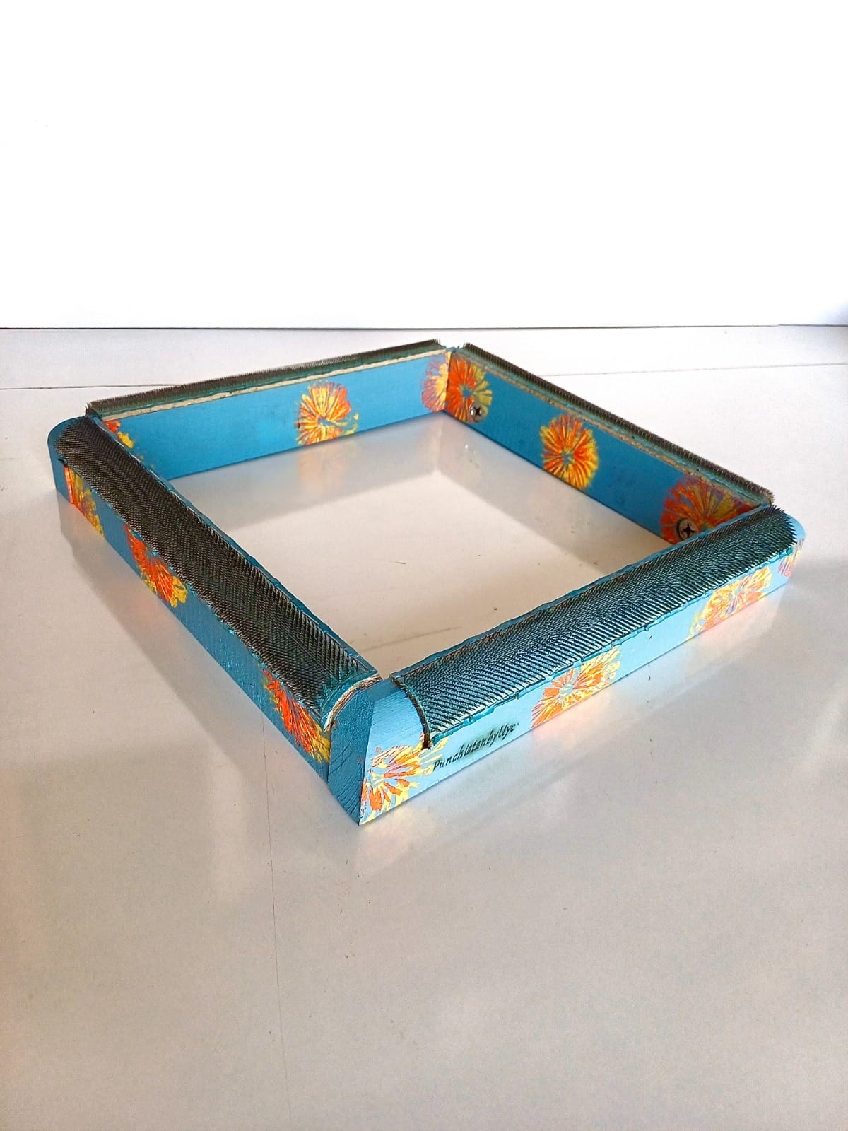 Mavi Çiçekli Sihirli Punch (İğneli/Telli) Kasnak (KILIF HEDİYELİ !!)