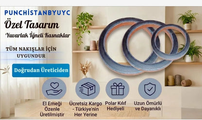 14cm Yuvarlak Sihirli iğneli/ Telli) Punch Nakış Kasnağı(Kasnak Kılıf Hediyeli!!)