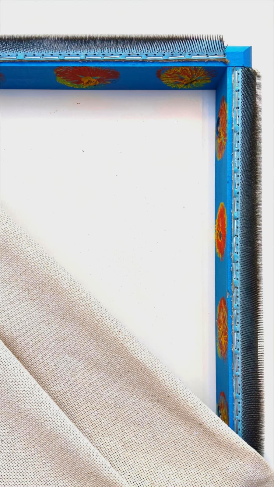 Mavi Çiçekli Sihirli Punch (İğneli/Telli) Kasnak (KILIF HEDİYELİ !!)