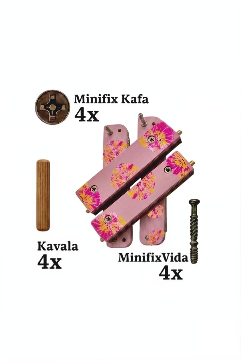 Pembe Çiçekli Kombinasyon Özellikli Punch ve Tüm Nakışlara Uygun İğneli/Telli Ahşap Kasnak (KILIF HEDİYE)