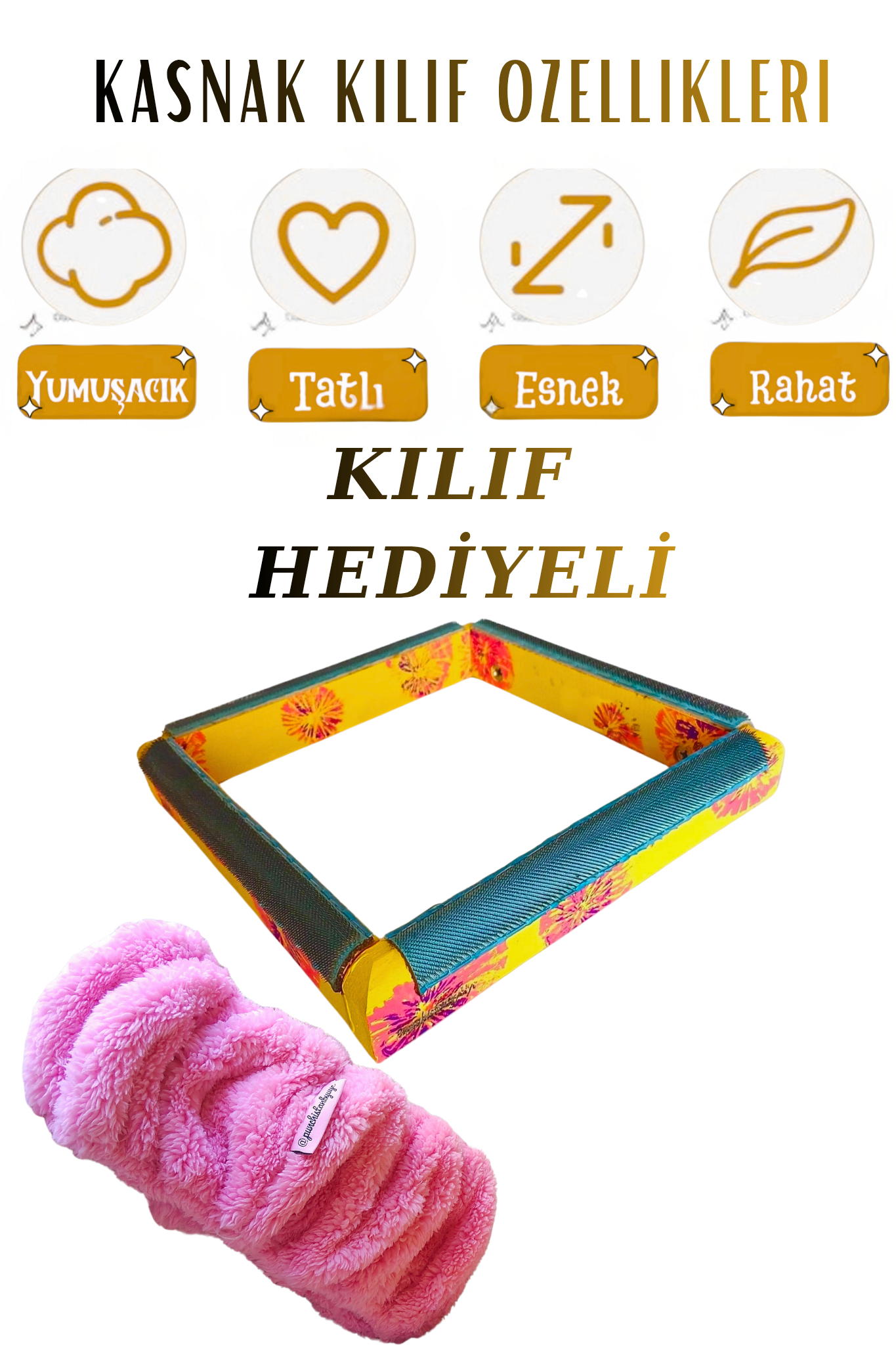 Sarı Çiçekli Kombinasyon Özellikli Punch ve Tüm Nakışlara Uygun İğneli/Telli Ahşap Kasnak (KILIF HEDİYE)